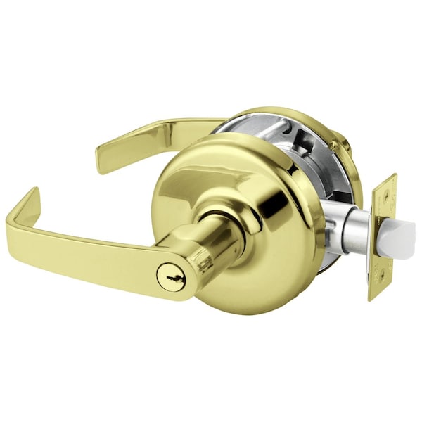 Grade 1 Classroom Cylindrical Lock, Newport Lever, Conventional Cylinder, Bright Brass Finish